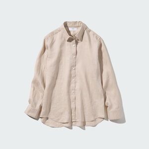 Uniqlo Premium Linen Shirt Beige Size M